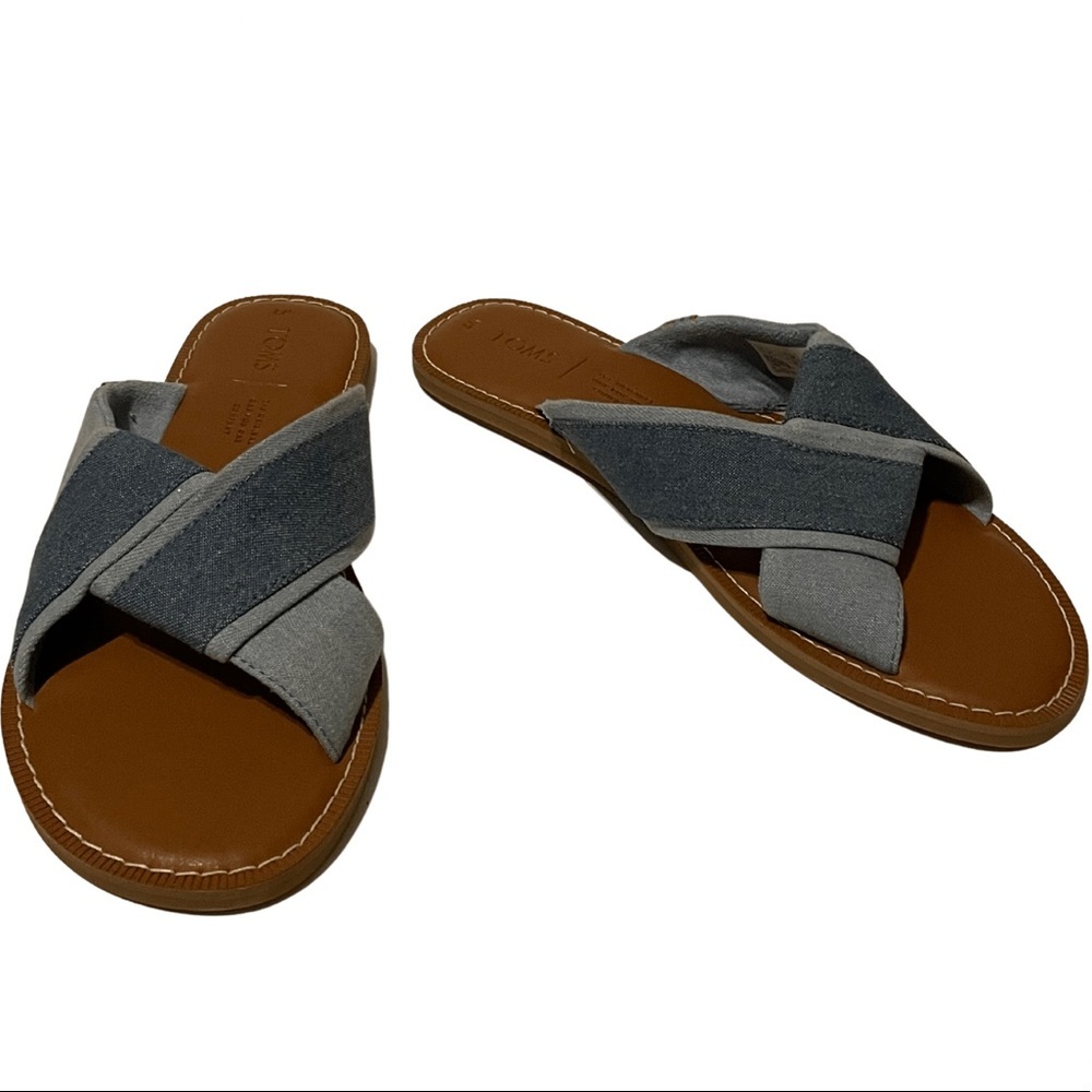 Toms Viviana Slides, 7, Denim and Chambray